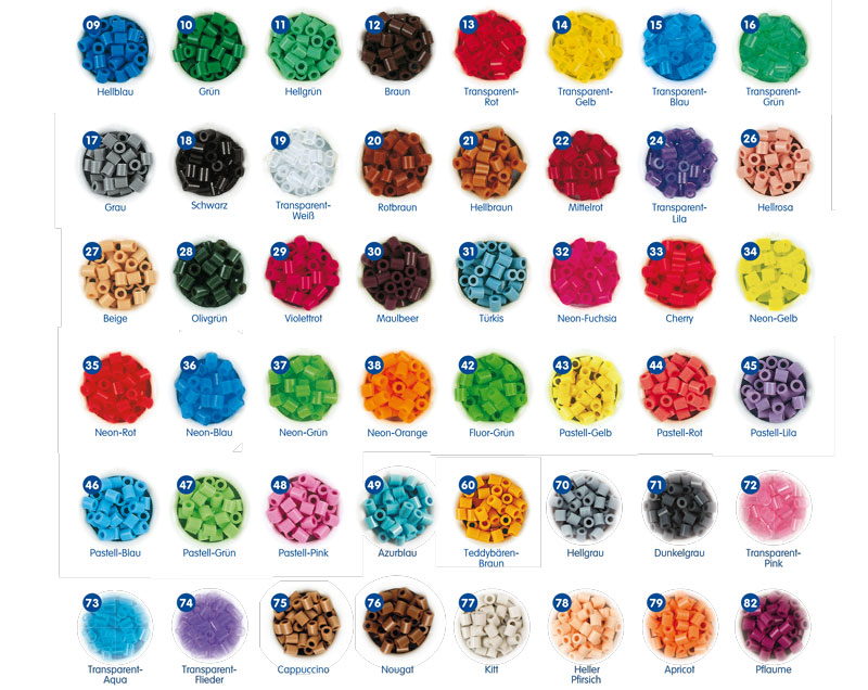 6.000 Stk VollTon-MIX 22 Farb NEU&OVP %TOP Preis Hama®midi Bügel-Perlen 205-67 